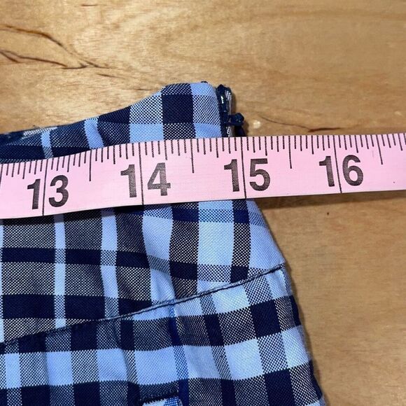 Liz Golf Skort front pockets and one back pocket side zip blue plaid Size 4 - Picture 7 of 8